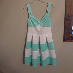 Blue and white stripped dress